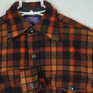Vtg Pendleton Womans Wool Board Shirt Plaid Flannel Medium USA Made - Read